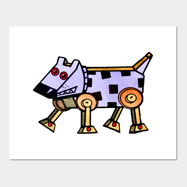 90s Robot Dog 90s Posters and Art Prints TeePublic